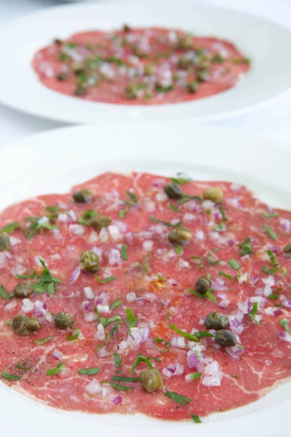 Beef Carpaccio Recipe with Capers, Parsley and Truffle Oil