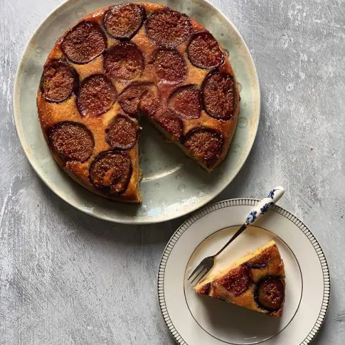 Fresh Figs & Orange Polenta Cake