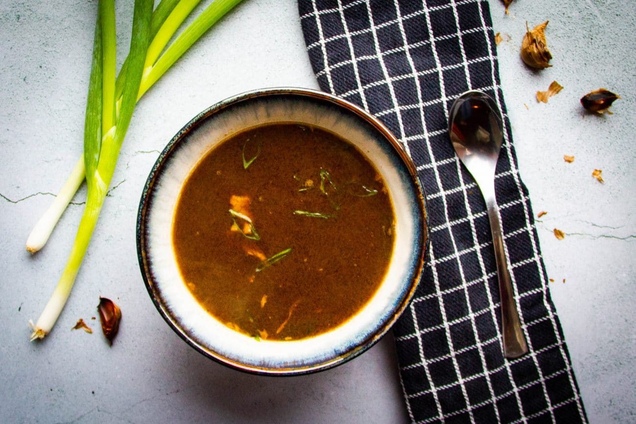 Black Garlic Chicken Broth