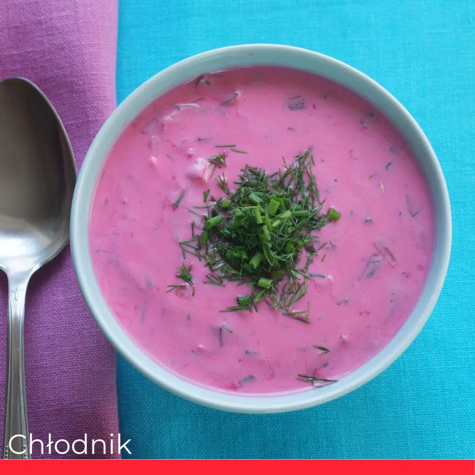 CHŁODNIK (cold beetroot soup with sour cream)