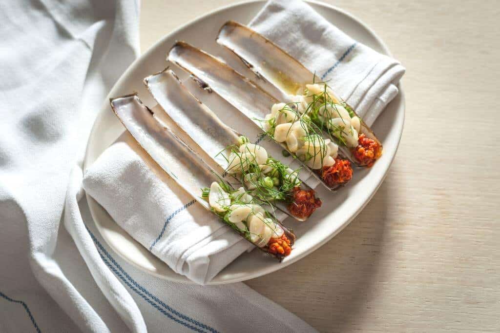 RAZOR CLAMS WITH FENNEL AND PICKLED CHILES
