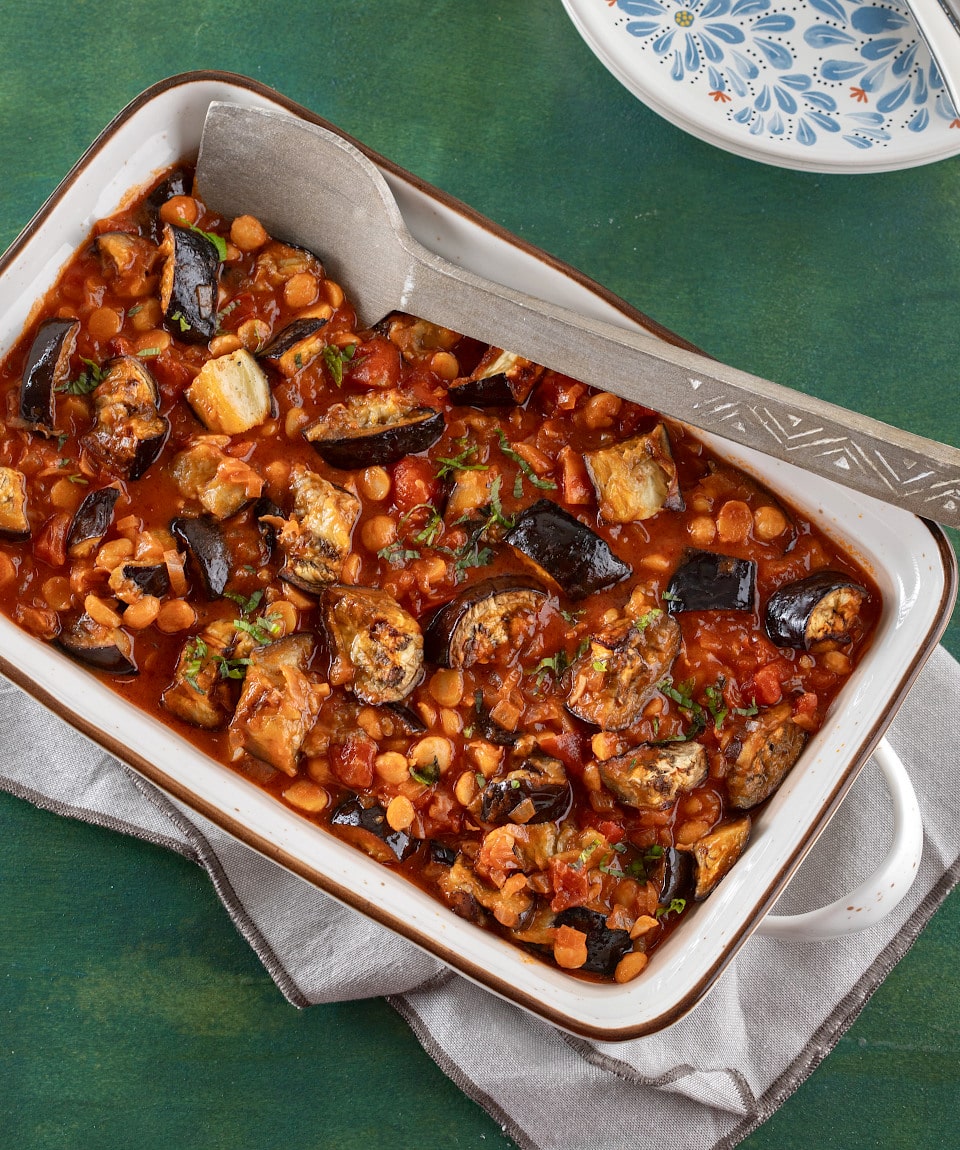 Chickpeas and Eggplant Bake