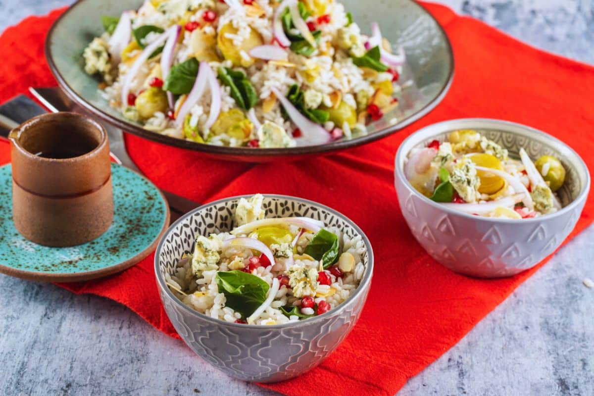 Christmas Rice & Brussels Sprout Salad