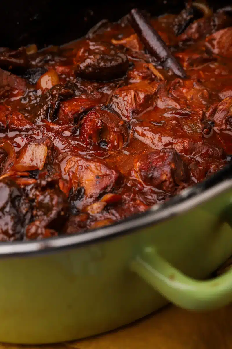 Braised Spiced Pork with Prunes, Wine & Cognac