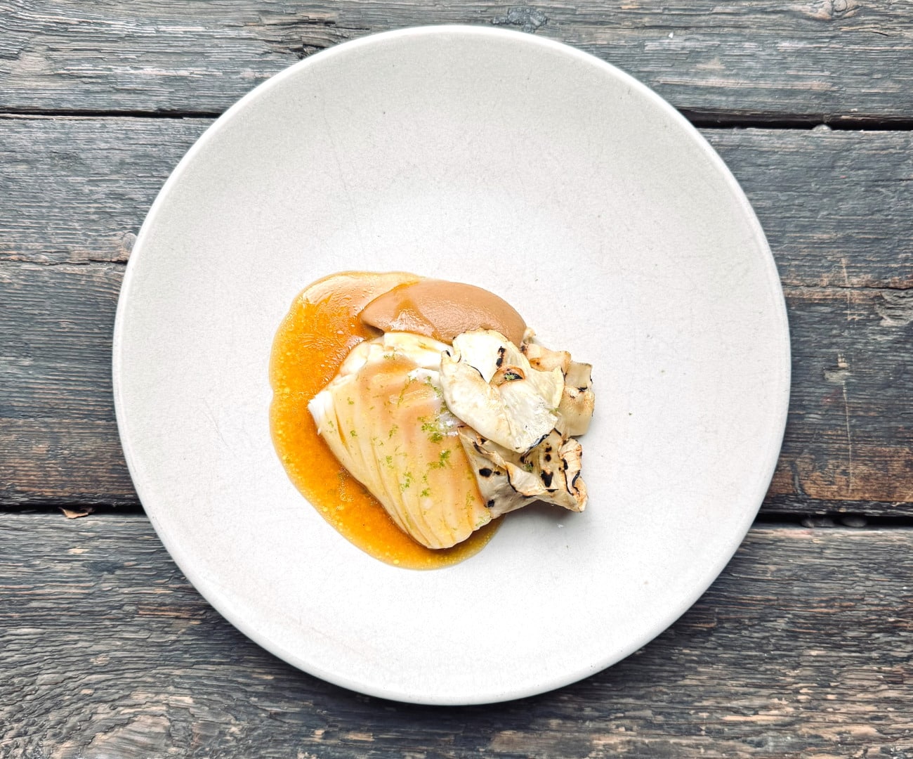 Cod with Celeriac, Douglas Fir and Bergamot