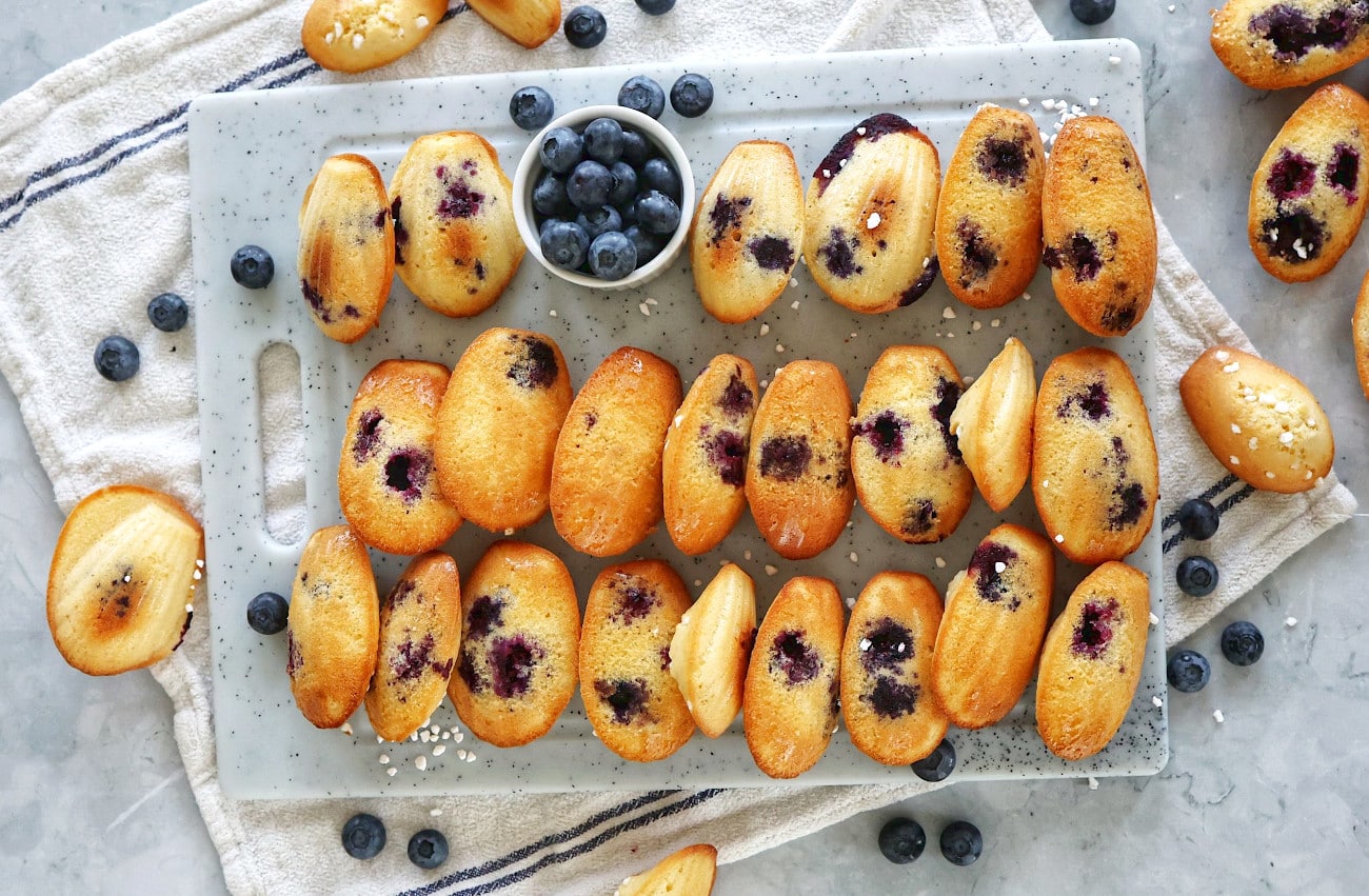 Fluffy Blueberry Madeleines