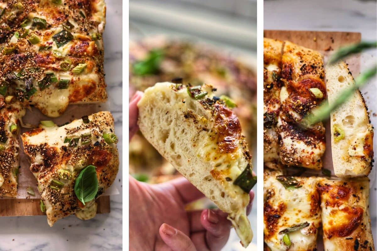 Cheese Focaccia with Green Onions, Za’atar & Sumac