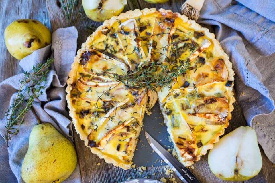 Gluten Free Pear and Brie Quiche