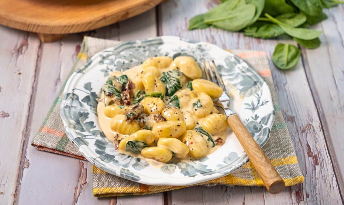 Homemade Gnocchi with Goat Cheese & Dried Tomatoes