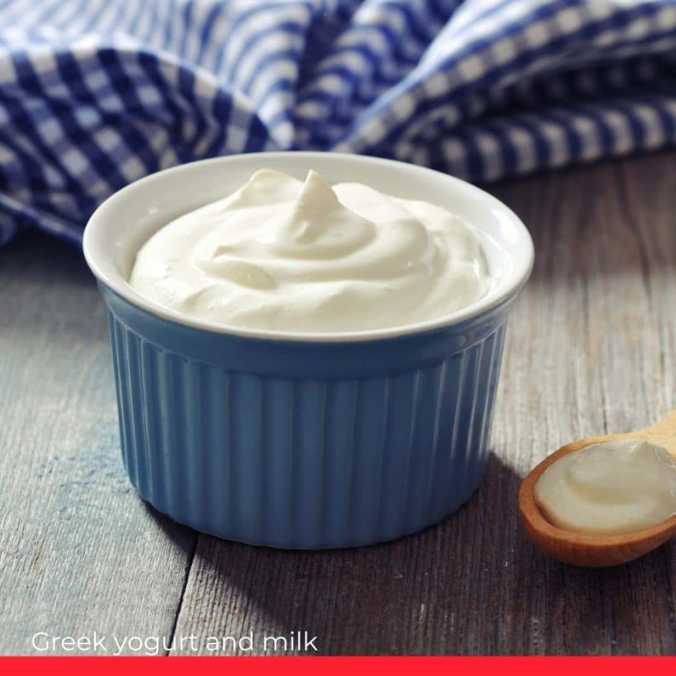 Greek yogurt + milk make a great alternative to heavy cream