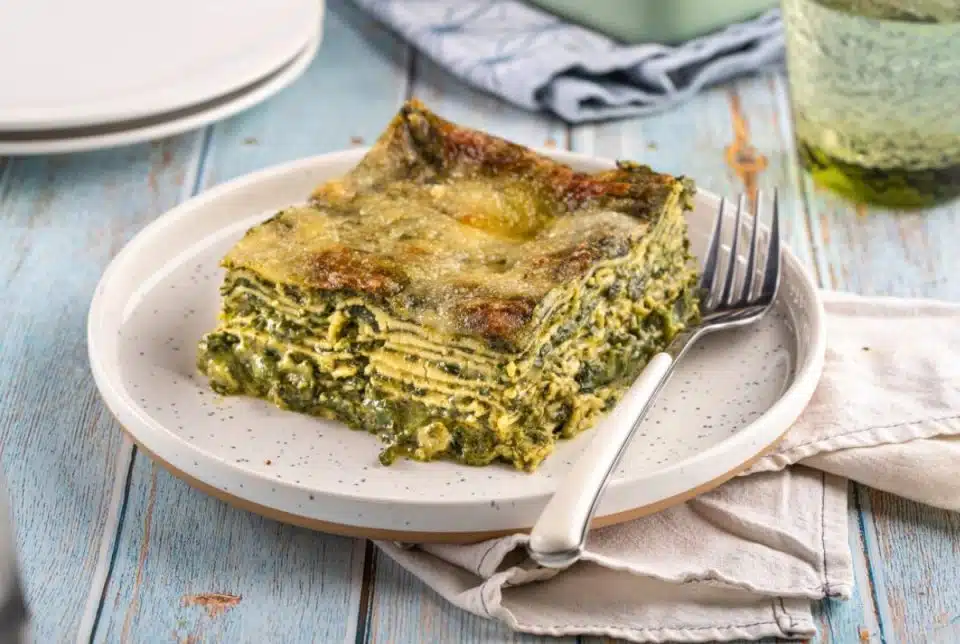 Lasagna with Spinach and Basil Pesto