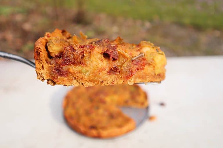 Leek Quiche w Chickpea Crust