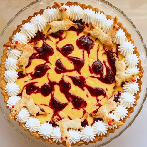White Chocolate & Mango Tart with Raspberry Coulis - Chef's Pencil