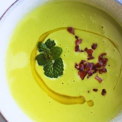 Minty Pea Soup with Bacon