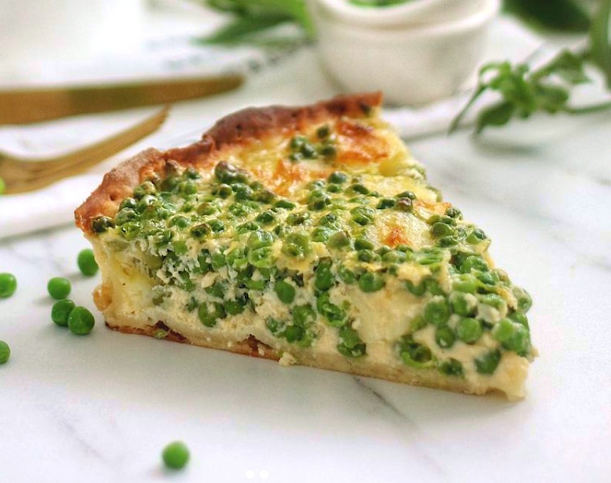 Pea and Cream Cheese Quiche