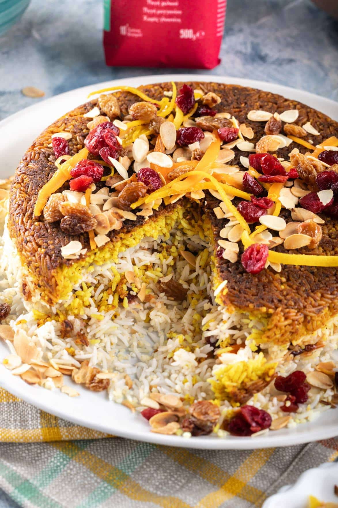 Persian Layered Rice with Millet, Nuts & Fruits