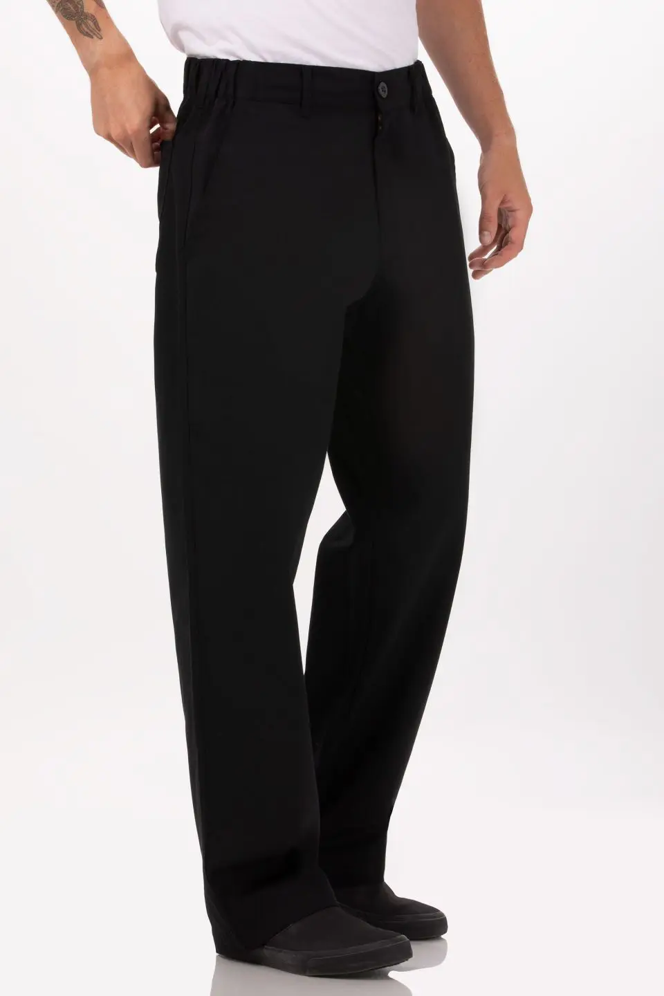 Black Chef Trousers Excellent Quality Elasticated Pants 3 Pockets Black Trousers 