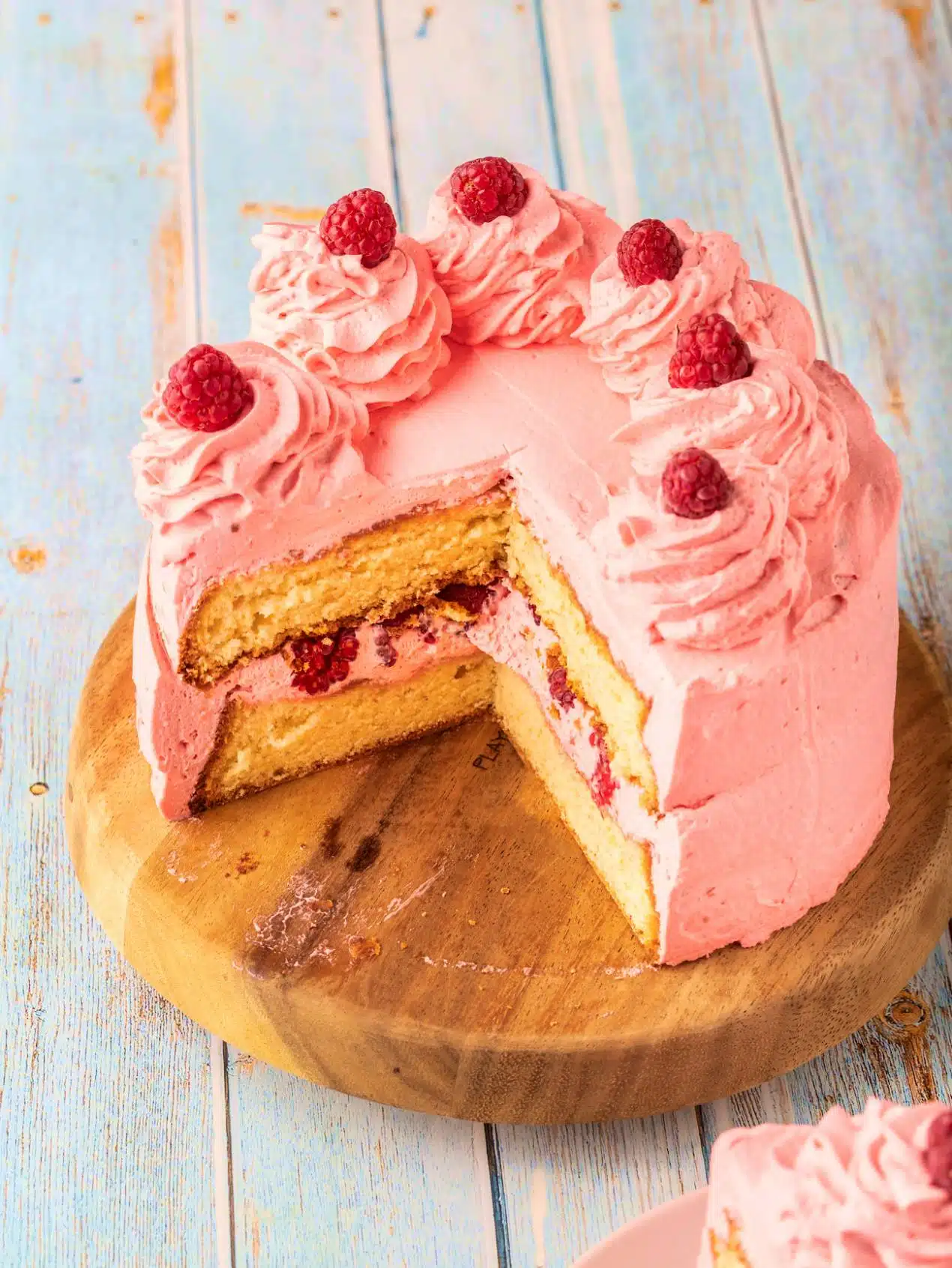 Raspberry Cream Layer Cake