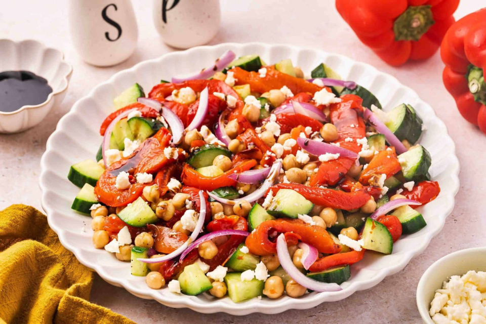Roasted Red Pepper & Chickpea Salad