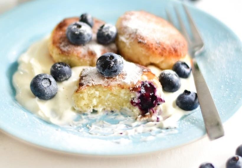 Russian Syrniki with Blueberries