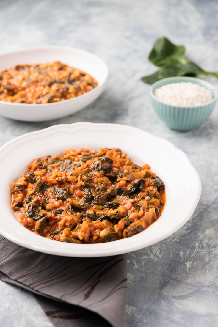Spanakorizo - Greek Spinach and Rice with Tomato