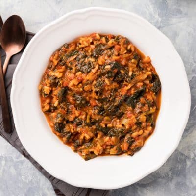 Spinach and Rice with Tomato