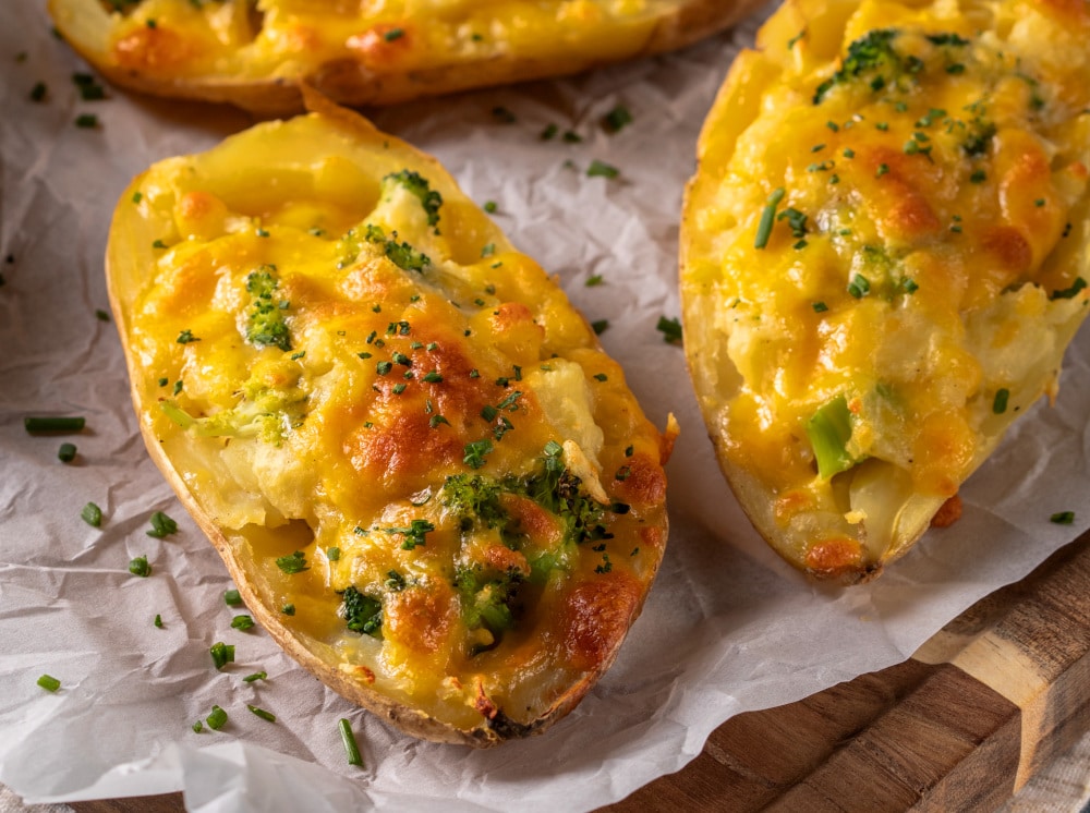 Broccoli & Cheese Stuffed Baked Potatoes