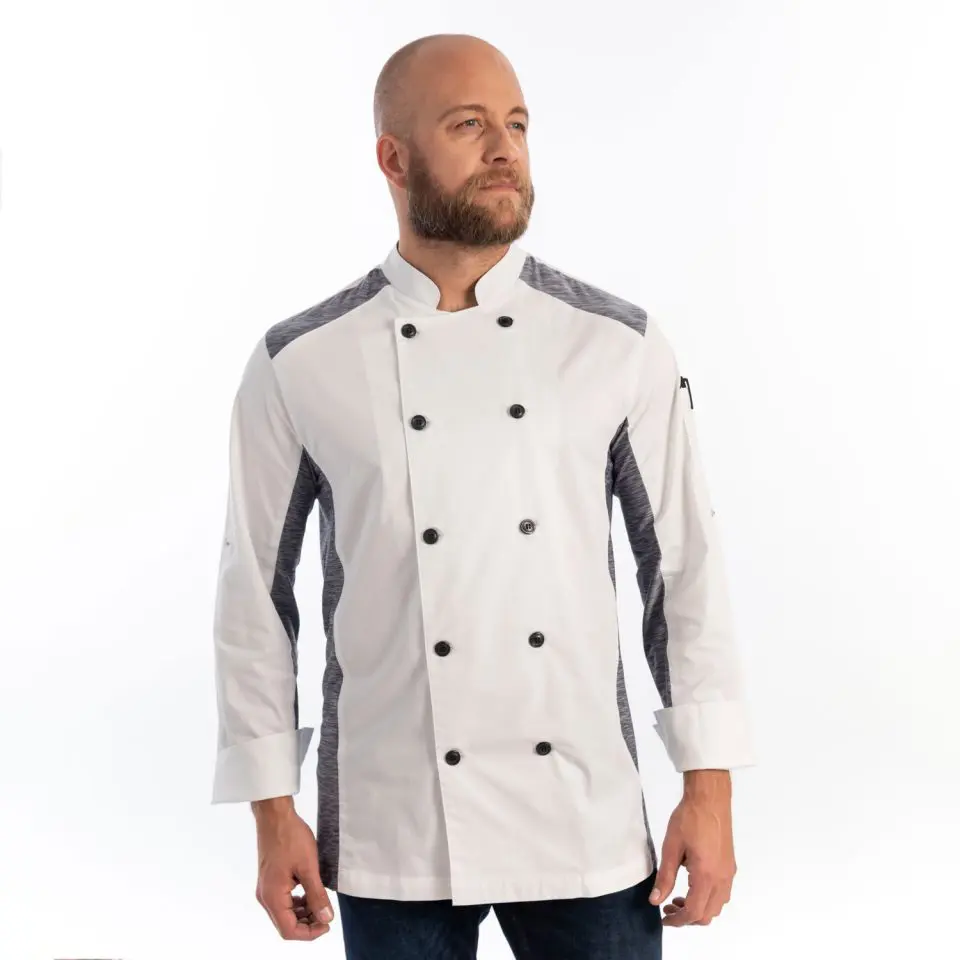 Unisex Slim Long Sleeve Quick Cool Stretch Chef Coat