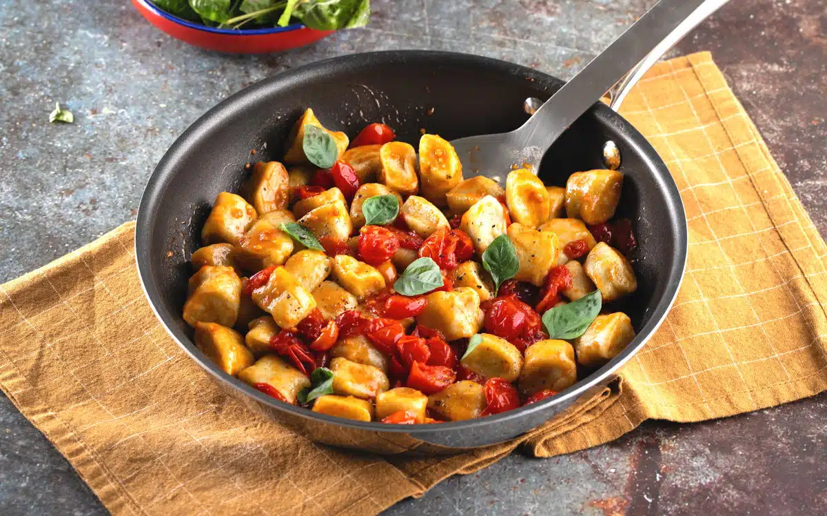 Homemade Zucchini Gnocchi in Rustic Tomato Sauce
