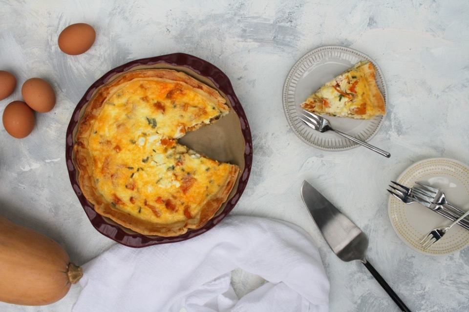 Butternut Squash Quiche with Caramelized Onions