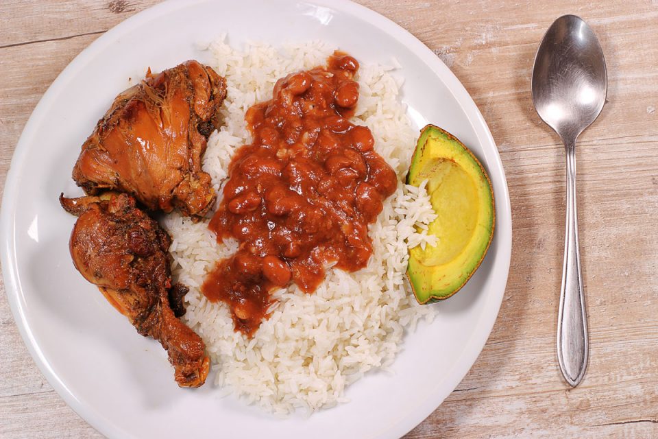 La Bandera Dominicana (Rice, Kidney Beans, and Meat)