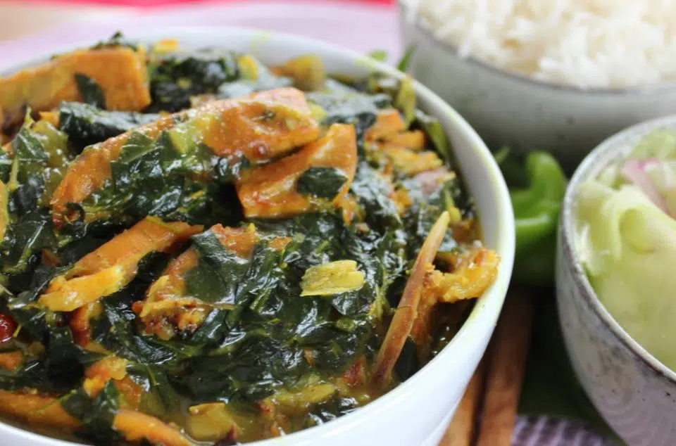 Salted Fish and Moringa Leaves Curry