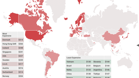 Mapped: Pricing per country for Michelin restaurants